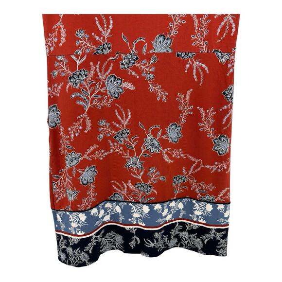J Jill Wearever Collection Dress Women Small Red Blue White Floral Shift Pockets - Picture 7 of 13